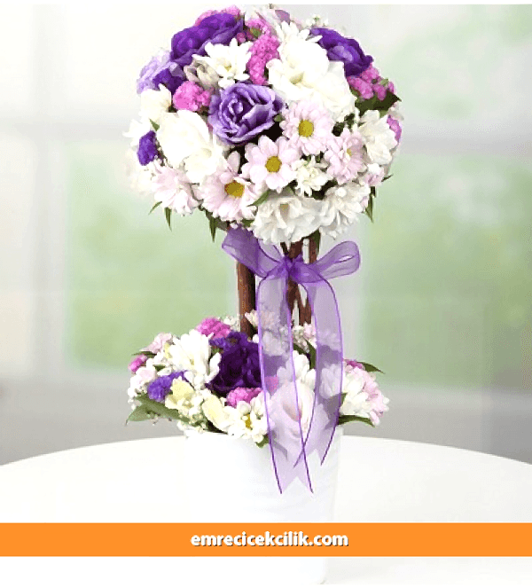 Seramik Vazoda Çiçek Topu