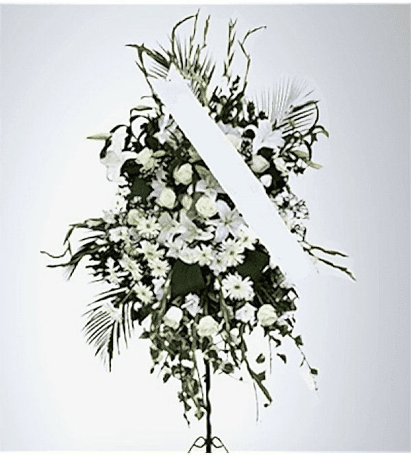 Beyaz Çiçeklerden Ayaklı Ferforje