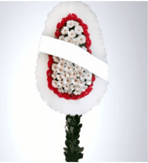 Kırmızı Beyaz Gerbera Ayaklı Sepet