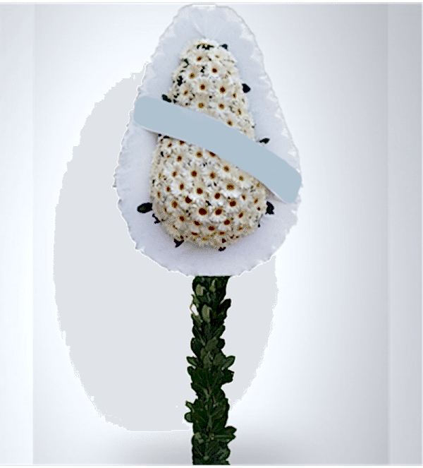 Beyaz Gerbera Ayaklı Sepet