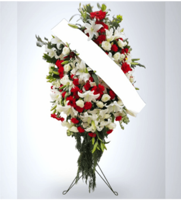 Kırmızı ve Beyaz Çiçeklerden Ferforje