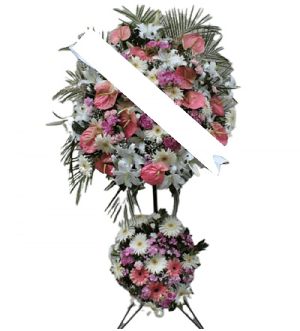 Pembe Çiçeklerden Ayaklı Ferforje