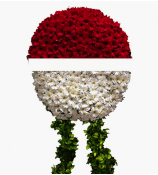 Kırmızı Beyaz Cenaze Çelenk