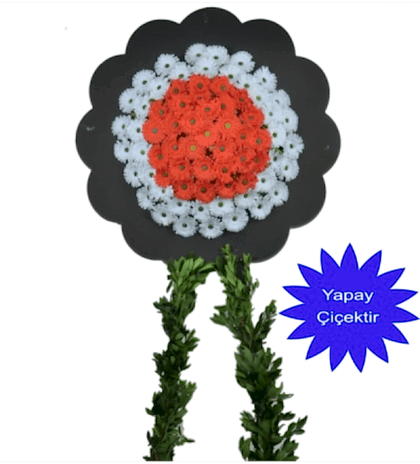 Kırmızı Beyaz Yapay Çelenk