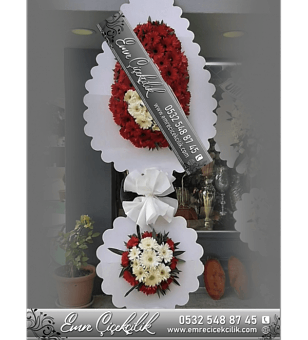 Ayaklı Düğün Açılış Sepeti Kırmızı Beyaz